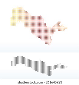 Vector Image -  Map of Republic of Uzbekistan with Dot Pattern