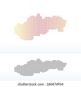 Imagen vectorial - Mapa de la República Eslovaca con patrón de punto
