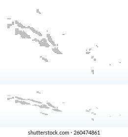 Vector Image - Map of Solomon Islands with Dot Pattern