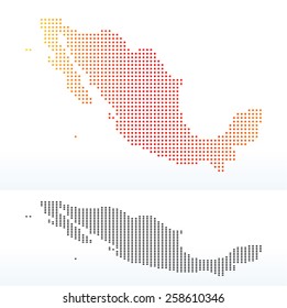 Vector Image -  Map of United Mexican States with Dot Pattern