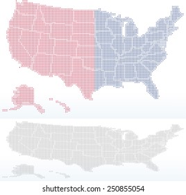 Vector Image -  Map of United States of America with with Dot Pattern