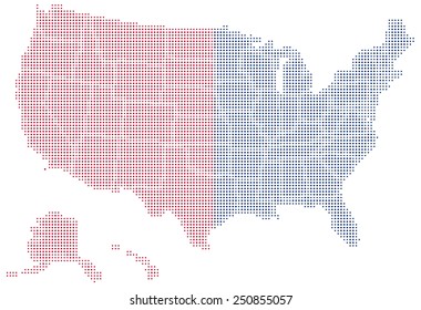 Vector Image -  Map of United States of America with with Dot Pattern