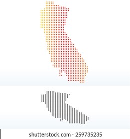 Vector Image - Map Of USA California State With Dot Pattern