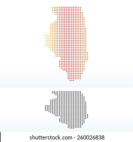 Vector Image - Map of USA Illinois State with Dot Pattern