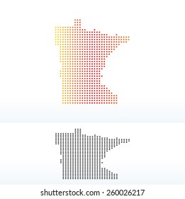 Vector Image - Map of USA Minnesota State with Dot Pattern