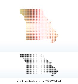 Vector Image - Map of USA Missouri State with Dot Pattern