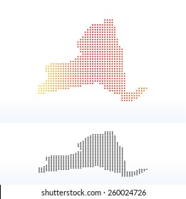 Vector Image - Map of USA New York State with Dot Pattern