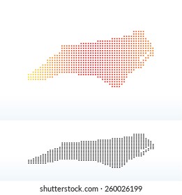 Vector Image - Map of USA North Carolina State with Dot Pattern