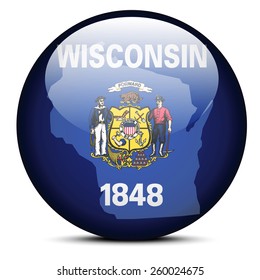 Vector Image - Map of USA Wisconsin State with Dot Pattern