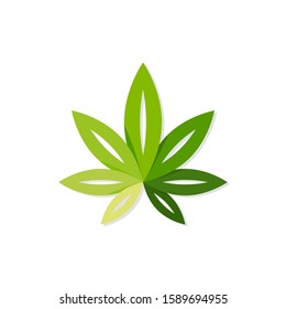 Vector image of a marijuana leaf, medical cannabis logo