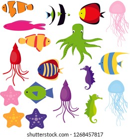 vector image of marine life