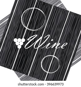 Vector image with marks of wine bottles on gray background with signs and grape. Wine list