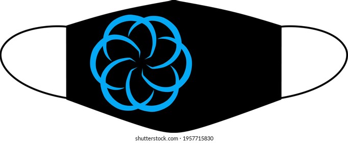 Vector image of a mask with a beautiful abstract floral motif
