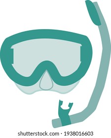 vector image of a mask and snorkel on a white background