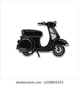 imagen vectorial de motocicleta, color negro, fondo blanco.