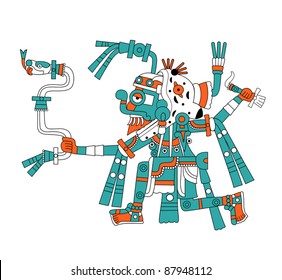 Vector image of Mayan god of rain Tlaloc