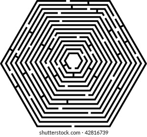 The vector image of a maze in the form of a trapeze