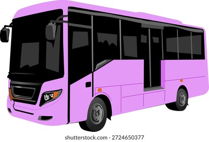 imagem vetorial de um meio de transporte sob a forma de um ônibus violeta claro com fundo branco
