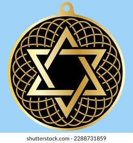 Vector Image Of A Medallion With The Star Of DAVID