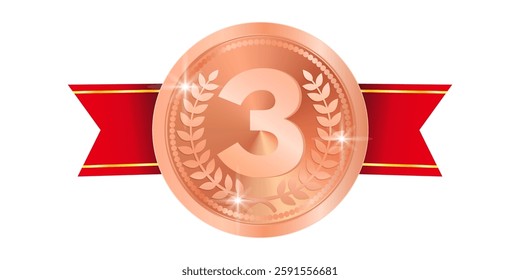 Vector image of medals. Award and honor concept. First, second and third place. Element for your design. Winner and champion
