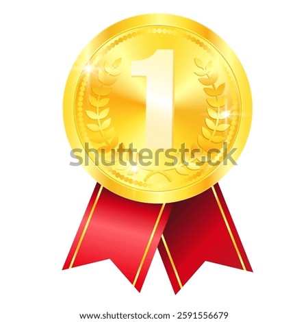 Vector image of medals. Award and honor concept. First, second and third place. Element for your design. Winner and champion