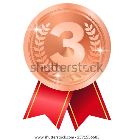 Vector image of medals. Award and honor concept. First, second and third place. Element for your design. Winner and champion