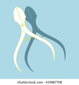 vector image medical pliers