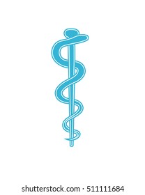 Vector image of the medical symbol rod of asclepius