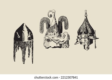 Vector image - medieval knights helmet