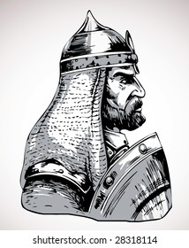 vector image of medieval warrior