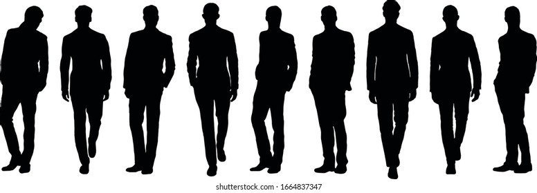 
Vector image of men in suits. Businessmen.