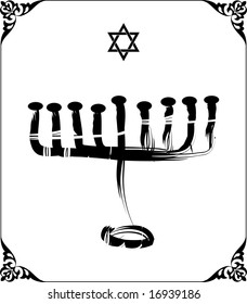 Vector image of Menorah. This is a vector image - you can simply edit colors and shapes.