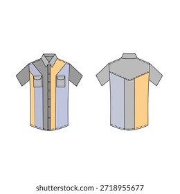 vector image of men's clothing models with color combinations