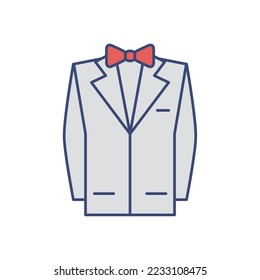 icono del traje de los hombres de imagen vectorial sobre fondo blanco