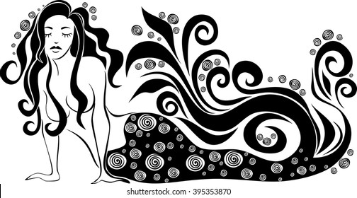 Vector image of a mermaid on an isolated background