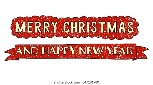 Vector image of Merry Christmas and Happy new year