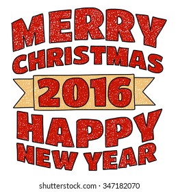 Vector image of Merry Christmas and Happy new year