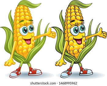 vector image of merry corn with different contours