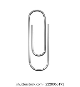 Vector image of the metal paper clip isolated on the white background