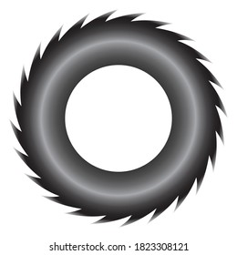 Vector image of a metal ring with notches.