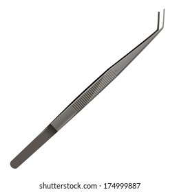 Vector image of metalic tweezers for laboratories