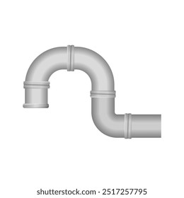 Vector image of a metallic cross-shaped pipe connector, isolated on white background.