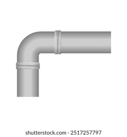 Vector image of a metallic Y-shaped pipe connector, isolated on white background.