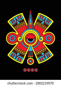 Vector image of the mexica symbol, prehispanic culture of Mexico of soot that means movement.