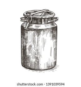 Vector Image Of Milk Can. Metal Can In Vintage Style.