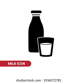 Vector image. Milk icon. Drink container.