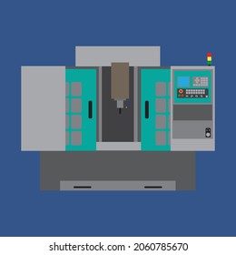 Vector image of milling CNC machine. Technology