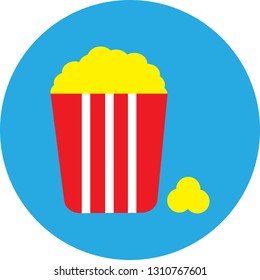 Vector image of minimalism. A great pack of popcorn, in a red package.