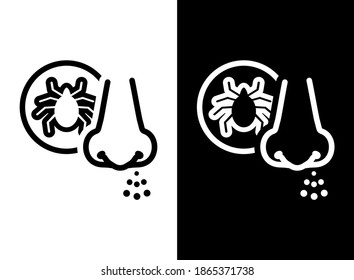 Vector image. Mite allergy icon.