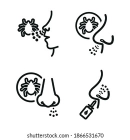 Vector image. Mite allergy icon.